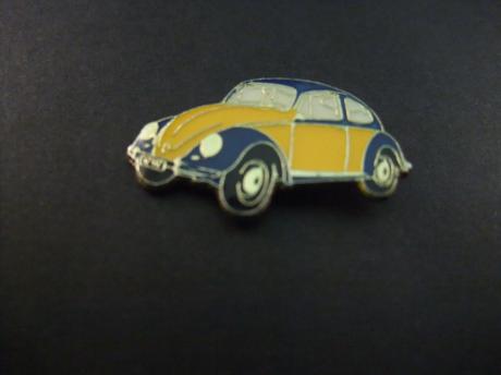 Volkswagen Kever geel met blauw